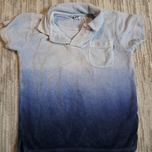 Kids Ombre Terry Polo Shirt - Blue Size 4